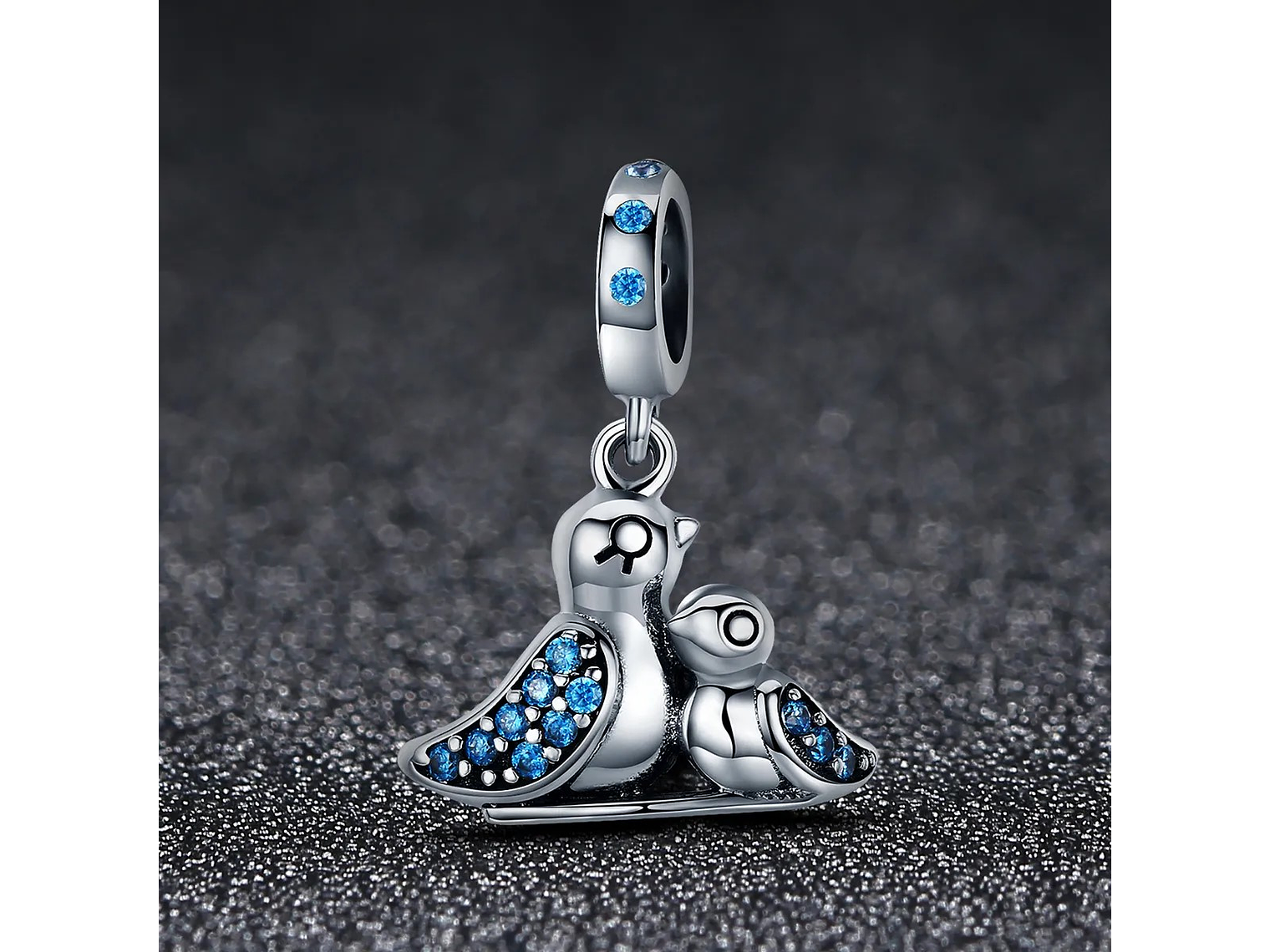 Charm Dije Plata 925 Ave Pajaro Mama Hijo 5