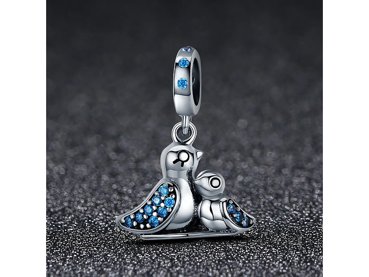 Charm Dije Plata 925 Ave Pajaro Mama Hijo 5