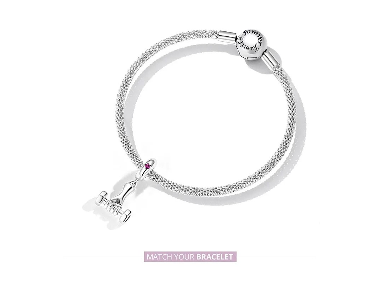 Charm Dije Plata 925 Mancuerna Deportiva Pesa 2