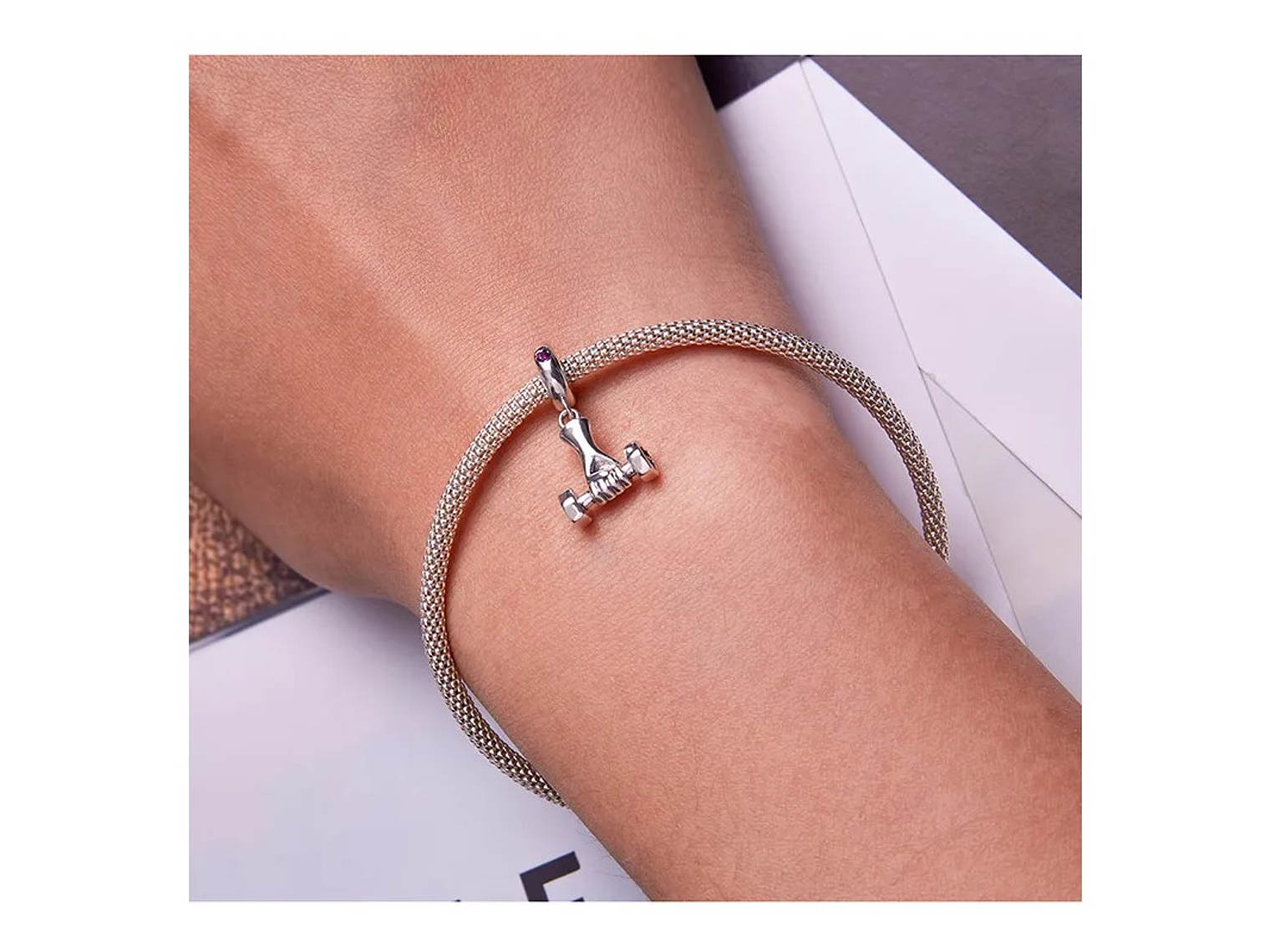 Charm Dije Plata 925 Mancuerna Deportiva Pesa 3