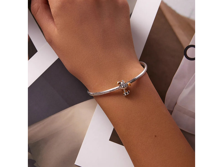 Charm Dije Plata 925 Perro Manchas Cafe 2