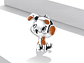 Charm Dije Plata 925 Perro Manchas Cafe - Miniatura 5