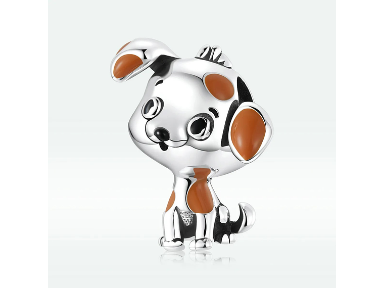 Charm Dije Plata 925 Perro Manchas Cafe 7