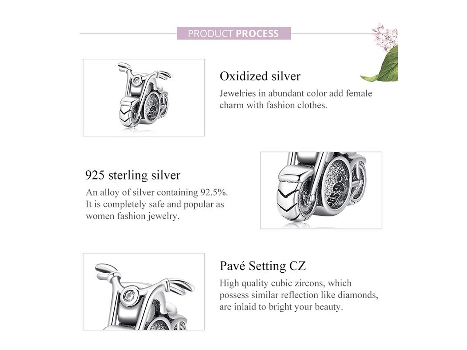 Charm Dije Plata 925 Moto Clasica 6