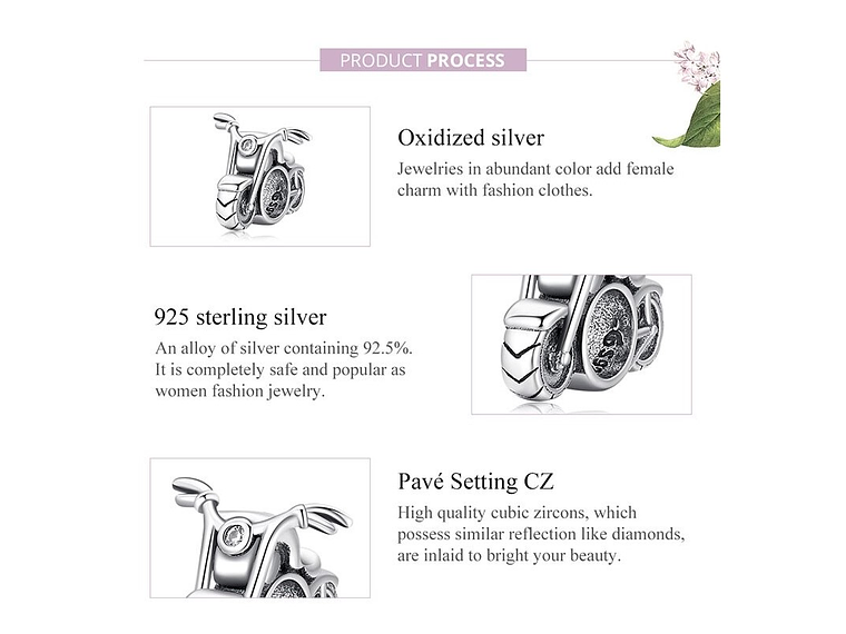 Charm Dije Plata 925 Moto Clasica 6