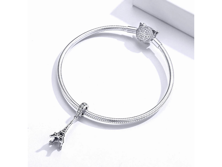 Charm Dije Plata 925 Torre Eiffel Circones  2