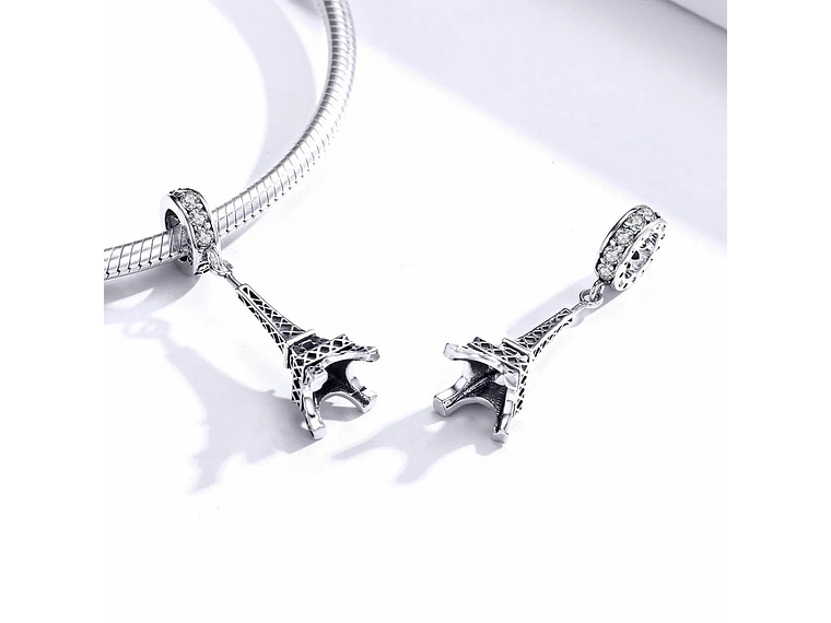 Charm Dije Plata 925 Torre Eiffel Circones  3