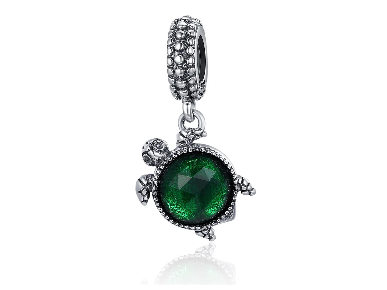 Charm Dije Plata 925 Tortuga Verde 1