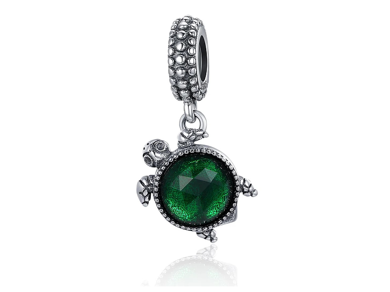 Charm Dije Plata 925 Tortuga Verde 1