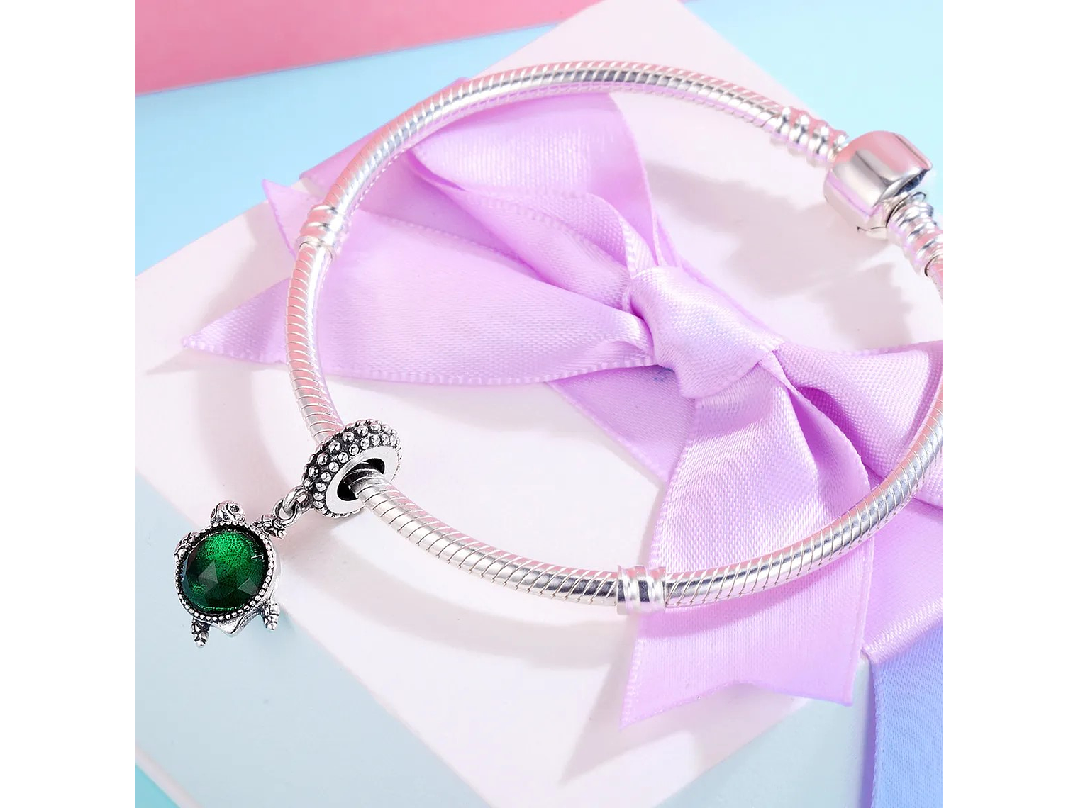 Charm Dije Plata 925 Tortuga Verde 2