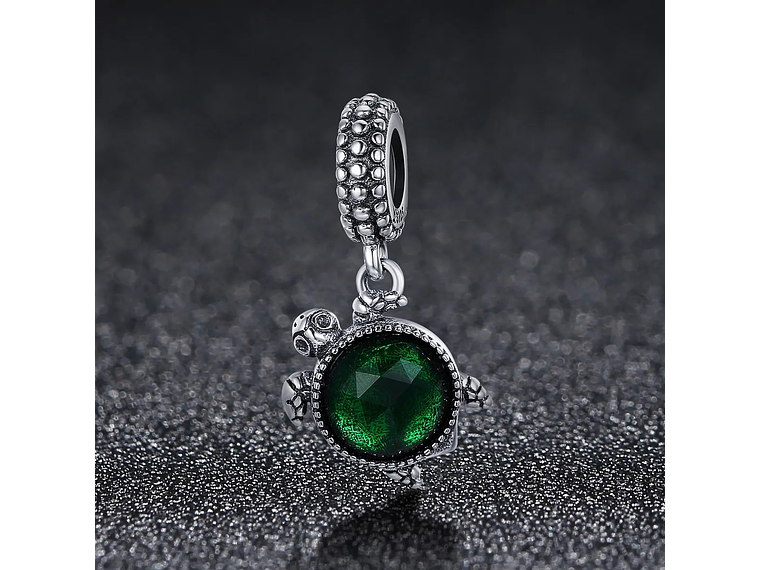 Charm Dije Plata 925 Tortuga Verde 5