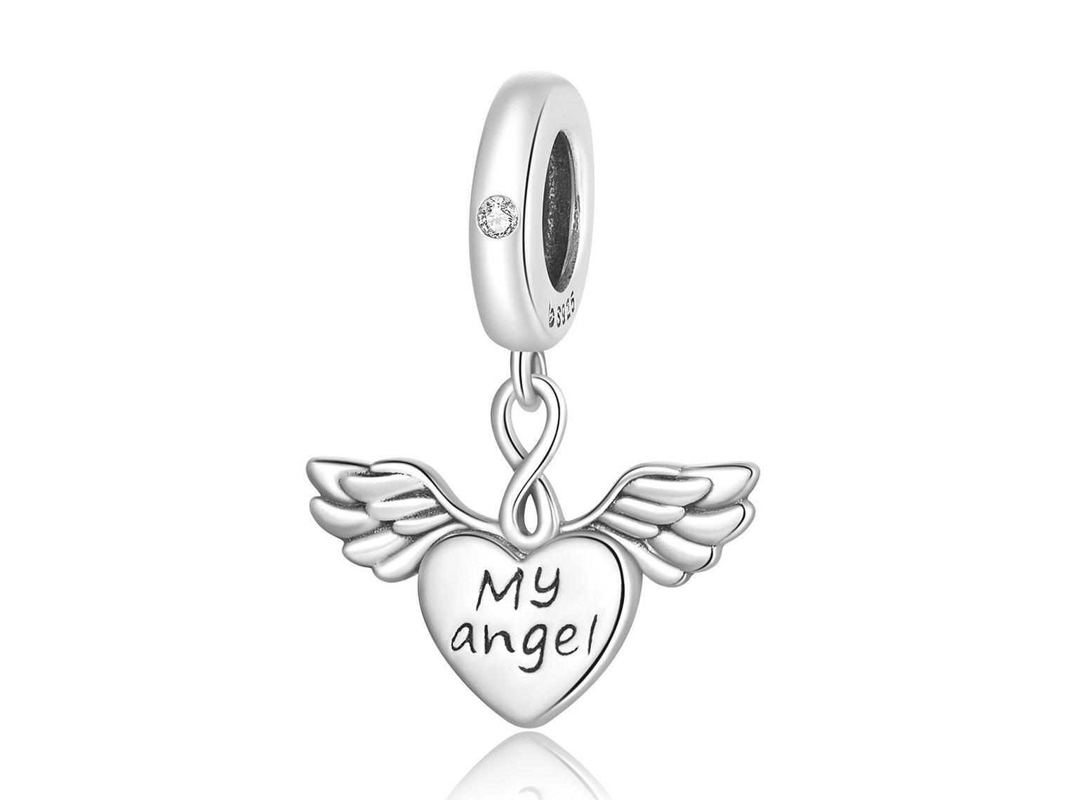 Charm Dije Plata 925 Corazon Alas My Angel 1