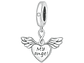 Charm Dije Plata 925 Corazon Alas My Angel - Miniatura 1
