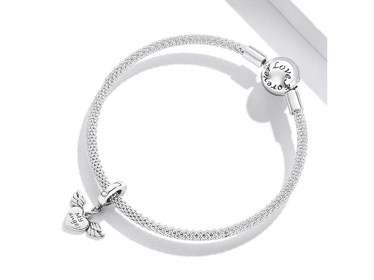 Charm Dije Plata 925 Corazon Alas My Angel 3