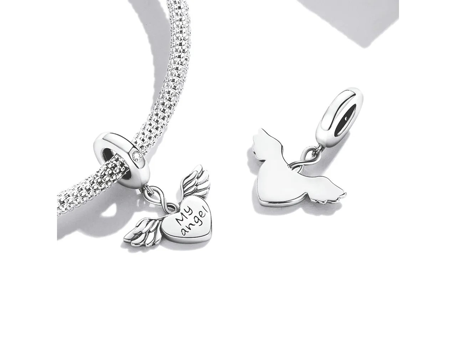 Charm Dije Plata 925 Corazon Alas My Angel 4