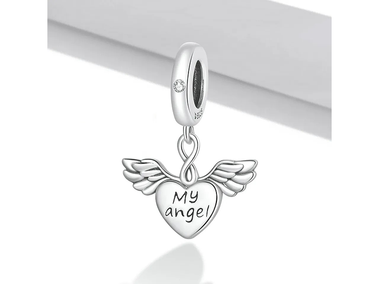 Charm Dije Plata 925 Corazon Alas My Angel 5