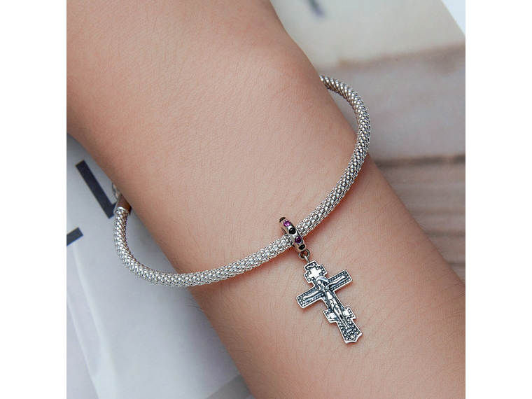 Charm Dije Plata 925 Cruz Crucifijo Cristo  2