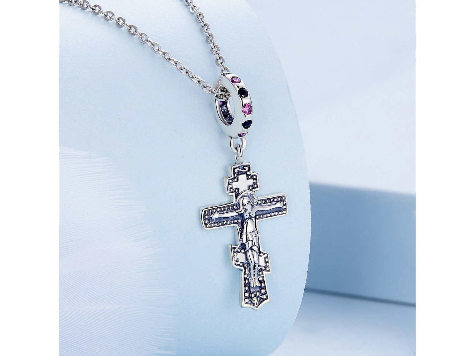 Charm Dije Plata 925 Cruz Crucifijo Cristo  3