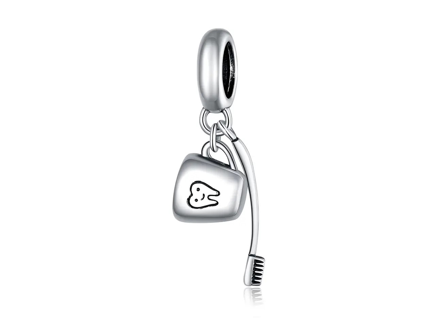 Charm Dije Plata 925 Cepillo Dientes y Taza  1