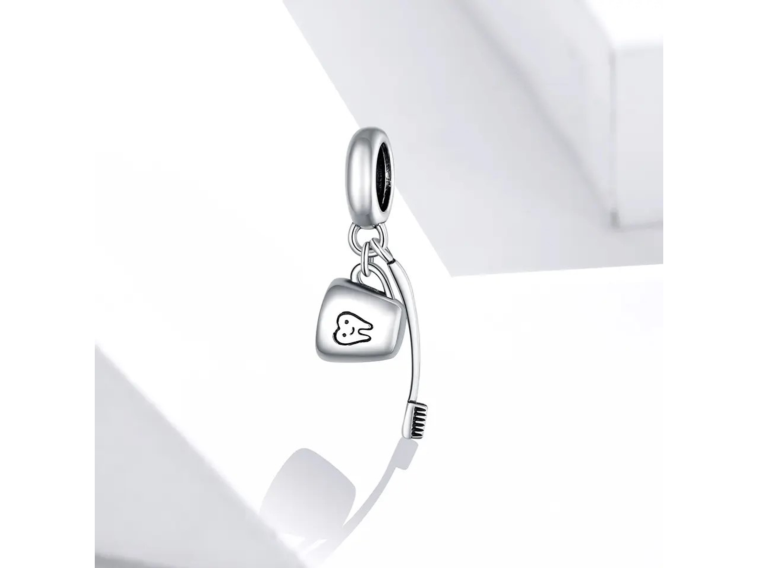 Charm Dije Plata 925 Cepillo Dientes y Taza  4