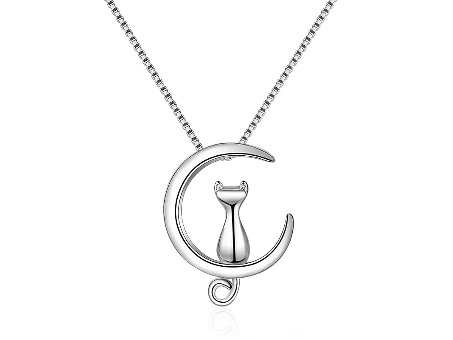 Collar Gato en Luna Mascota Plateado 1