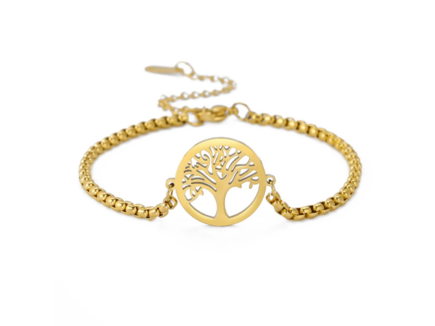 Pulsera Arbol de la Vida Dorado Acero 1