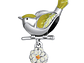 Charm Dije Plata 925 Pajaro Ave Amarillo en Flor - Miniatura 1