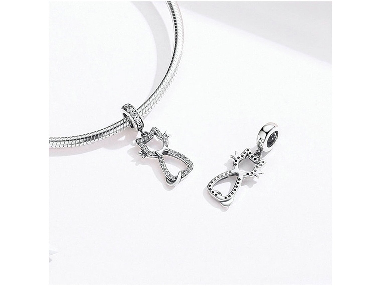 Charm Dije Plata 925 Gatito Feliz 4