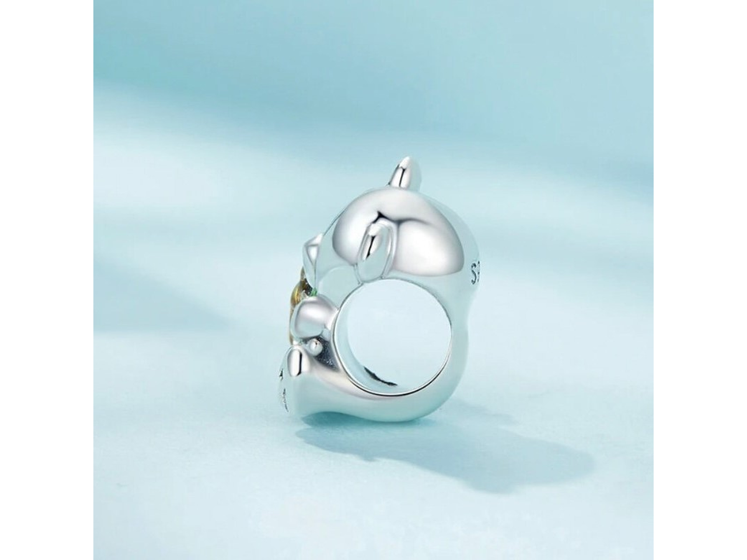 Charm Dije Plata 925 Osito con Girasol  3