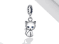Charm Dije Plata 925 Gatito Ojos Azules  - Miniatura 4
