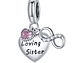 Charm Dije Plata 925 Corazon Loving Sister Infinito - Miniatura 1