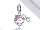 Charm Dije Plata 925 Corazon Loving Sister Infinito - Miniatura 4
