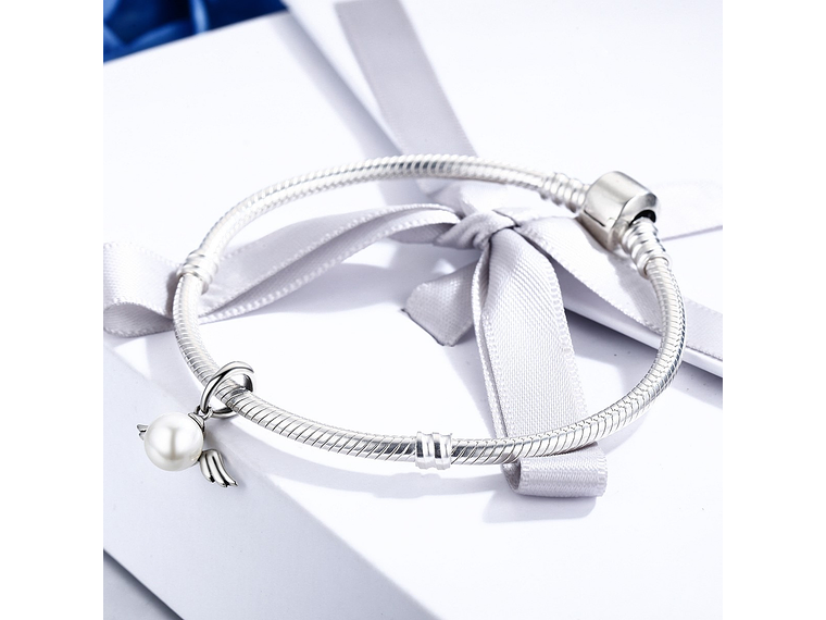 Charm Dije Plata 925 Alas de Angel Perla 2