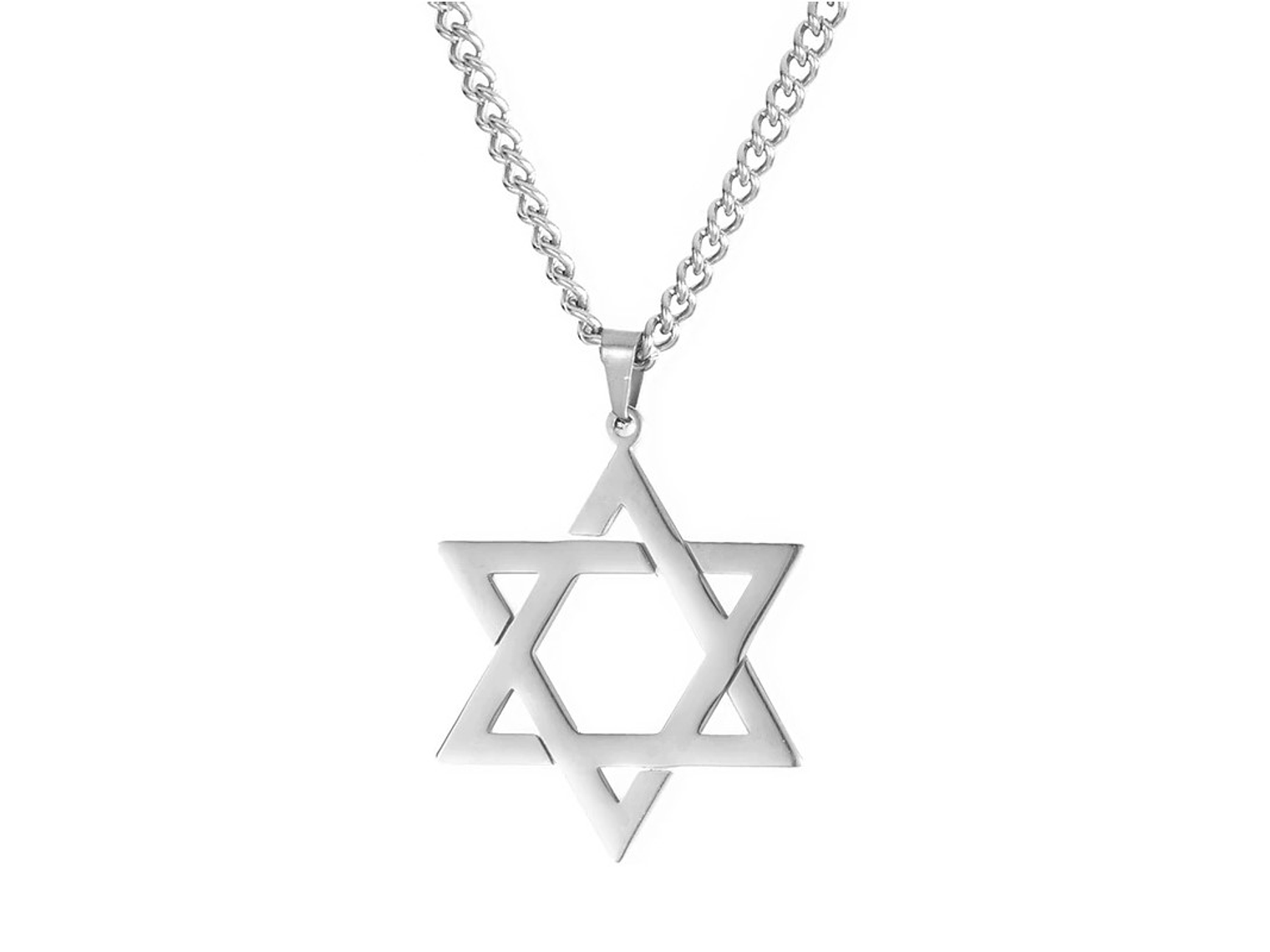 Colgante Collar Estrella David Acero Plateado 1