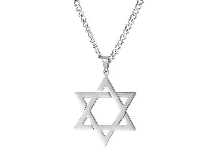 Colgante Collar Estrella David Acero Plateado 1