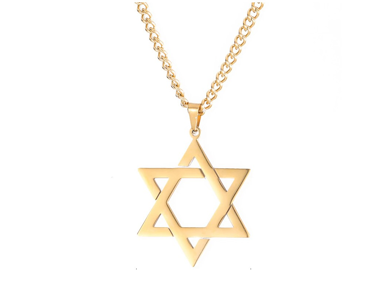 Colgante Collar Estrella David Acero Dorado 1