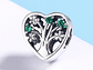 Charm Dije Plata 925 Corazon Arbol Verde - Miniatura 3