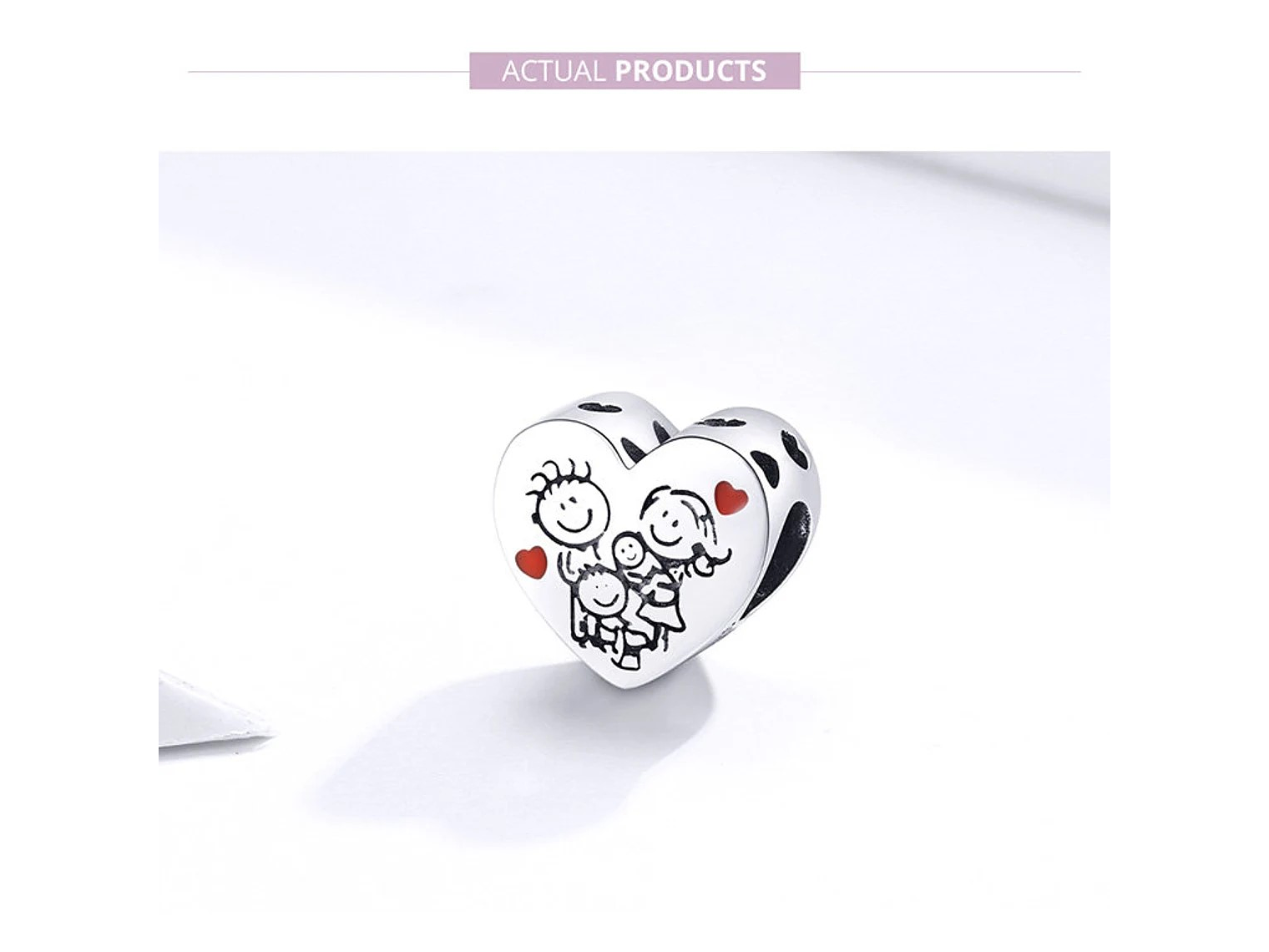 Charm Dije Plata 925 Corazon Familia Love 4