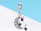 Charm Dije Plata 925 Luna y Estrellas Azul - Miniatura 4