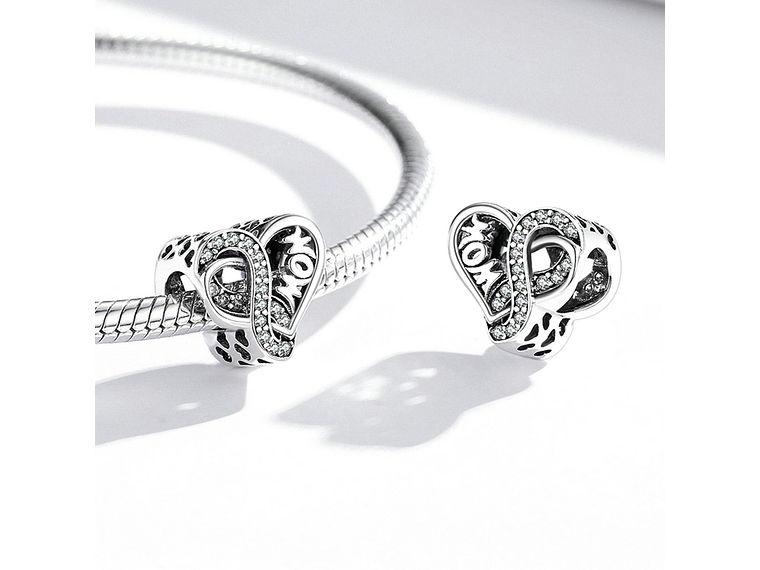 Charm Dije Plata Corazon Infinito Mom 3