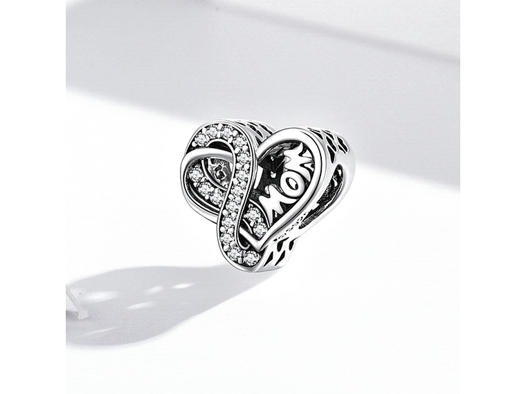 Charm Dije Plata Corazon Infinito Mom 5