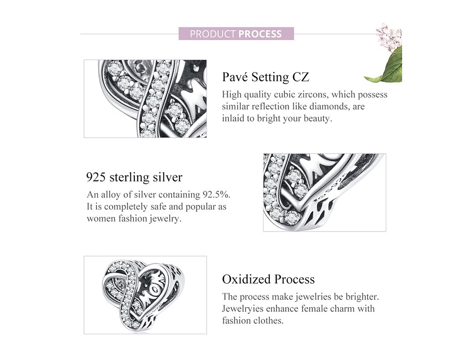 Charm Dije Plata Corazon Infinito Mom 6