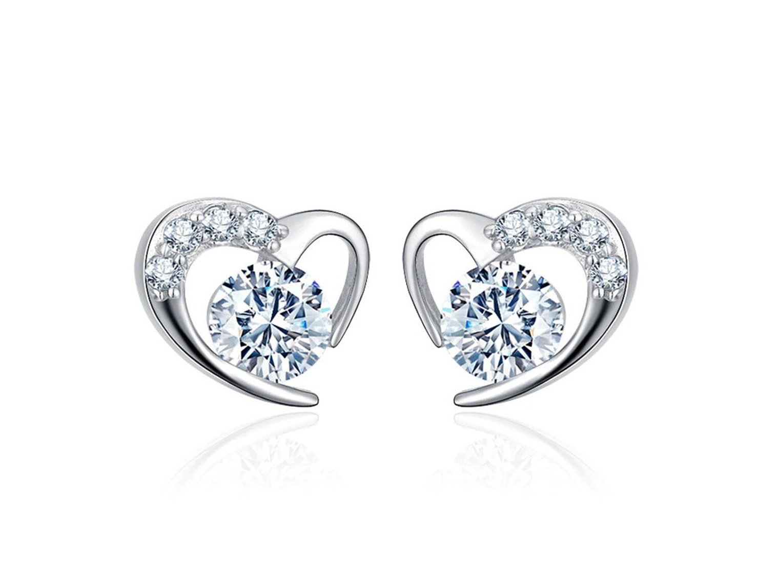 Aros Corazon Circones Plateado 1