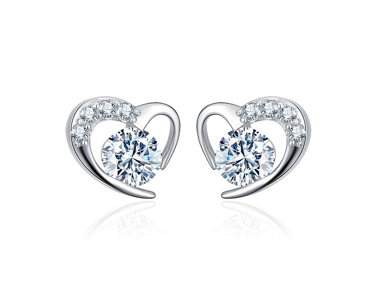 Aros Corazon Circones Plateado 1