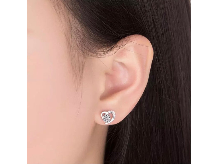 Aros Corazon Circones Plateado 2