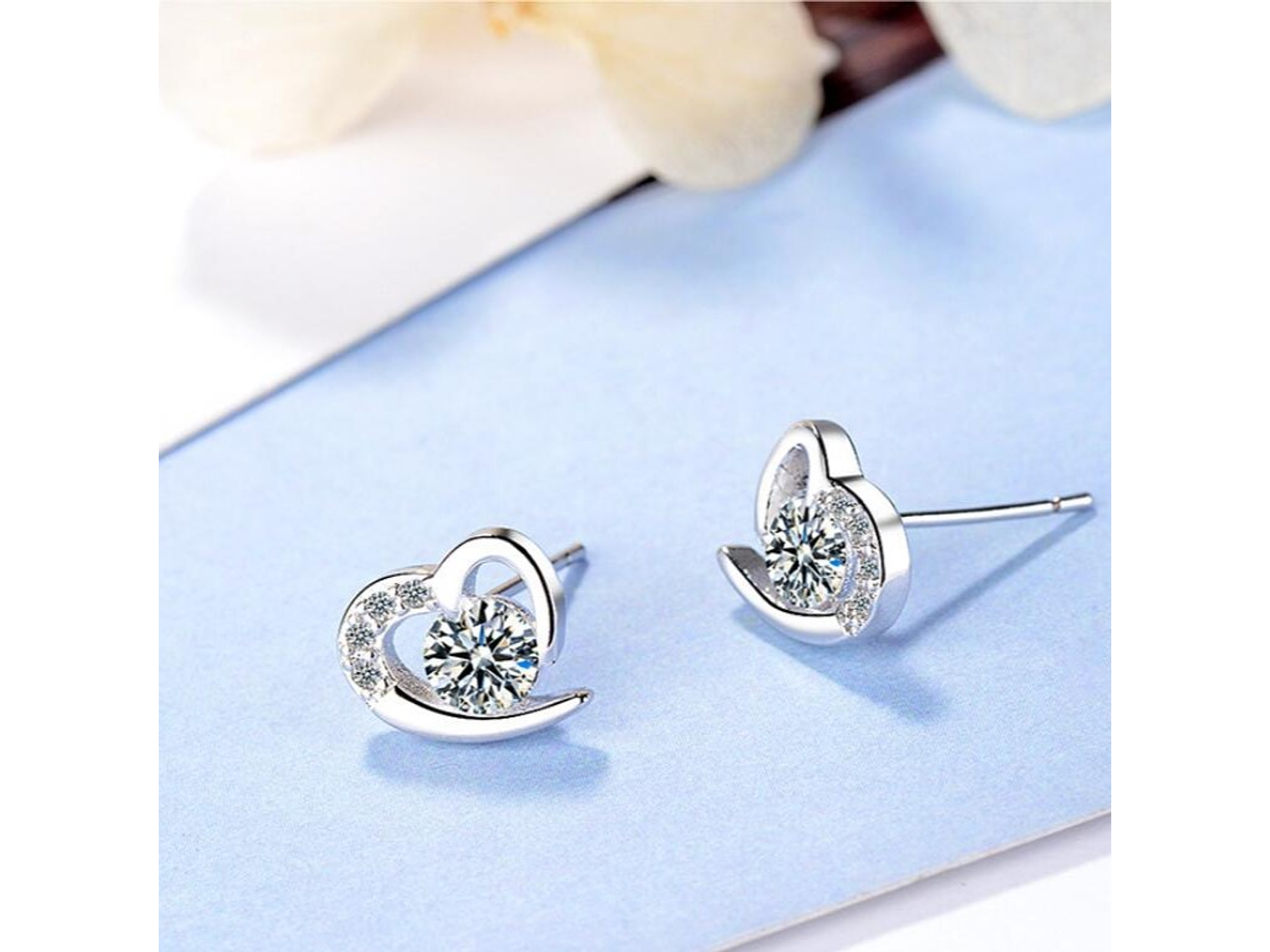 Aros Corazon Circones Plateado 3