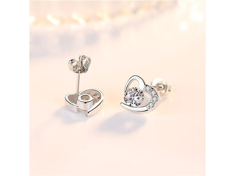 Aros Corazon Circones Plateado 4