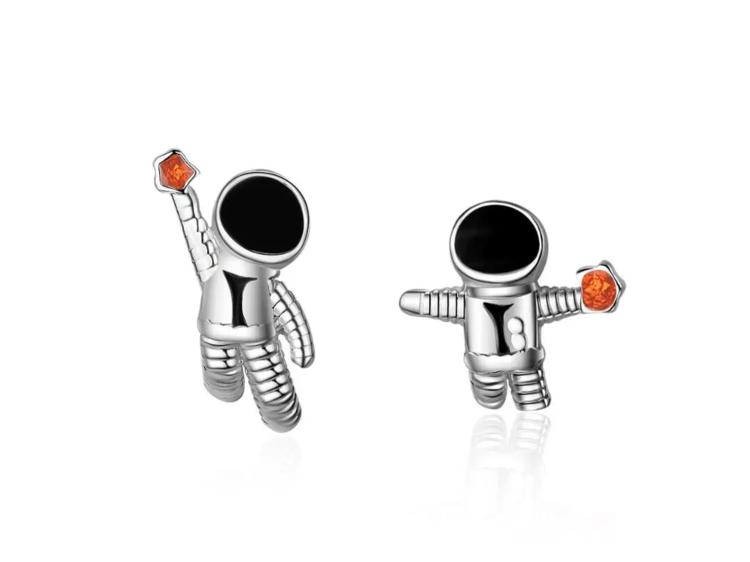 Aros Asimetricos Astronautas Plateado 1