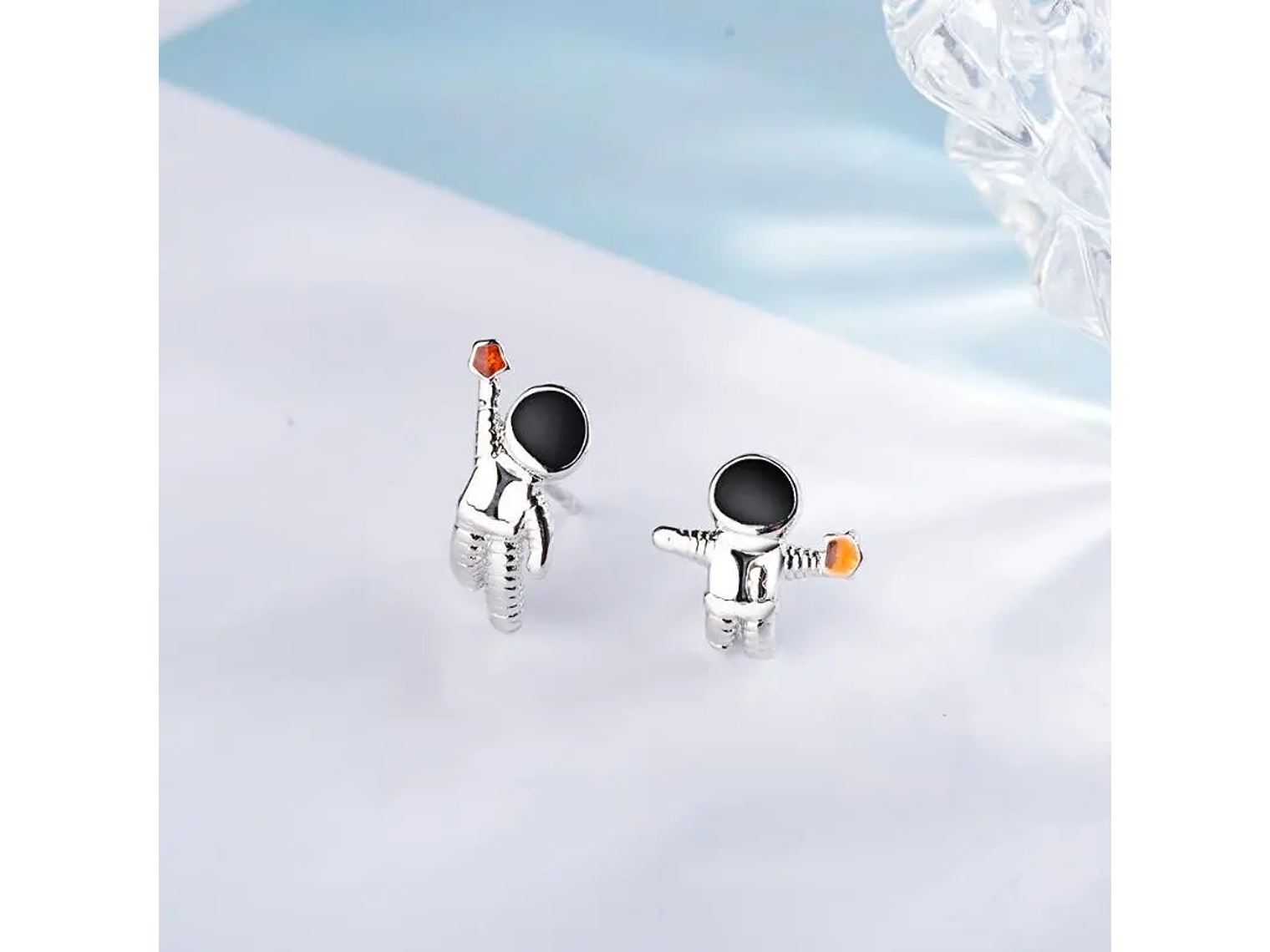 Aros Asimetricos Astronautas Plateado 2