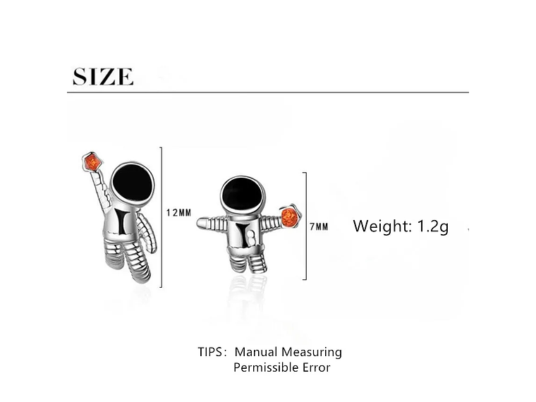 Aros Asimetricos Astronautas Plateado 6